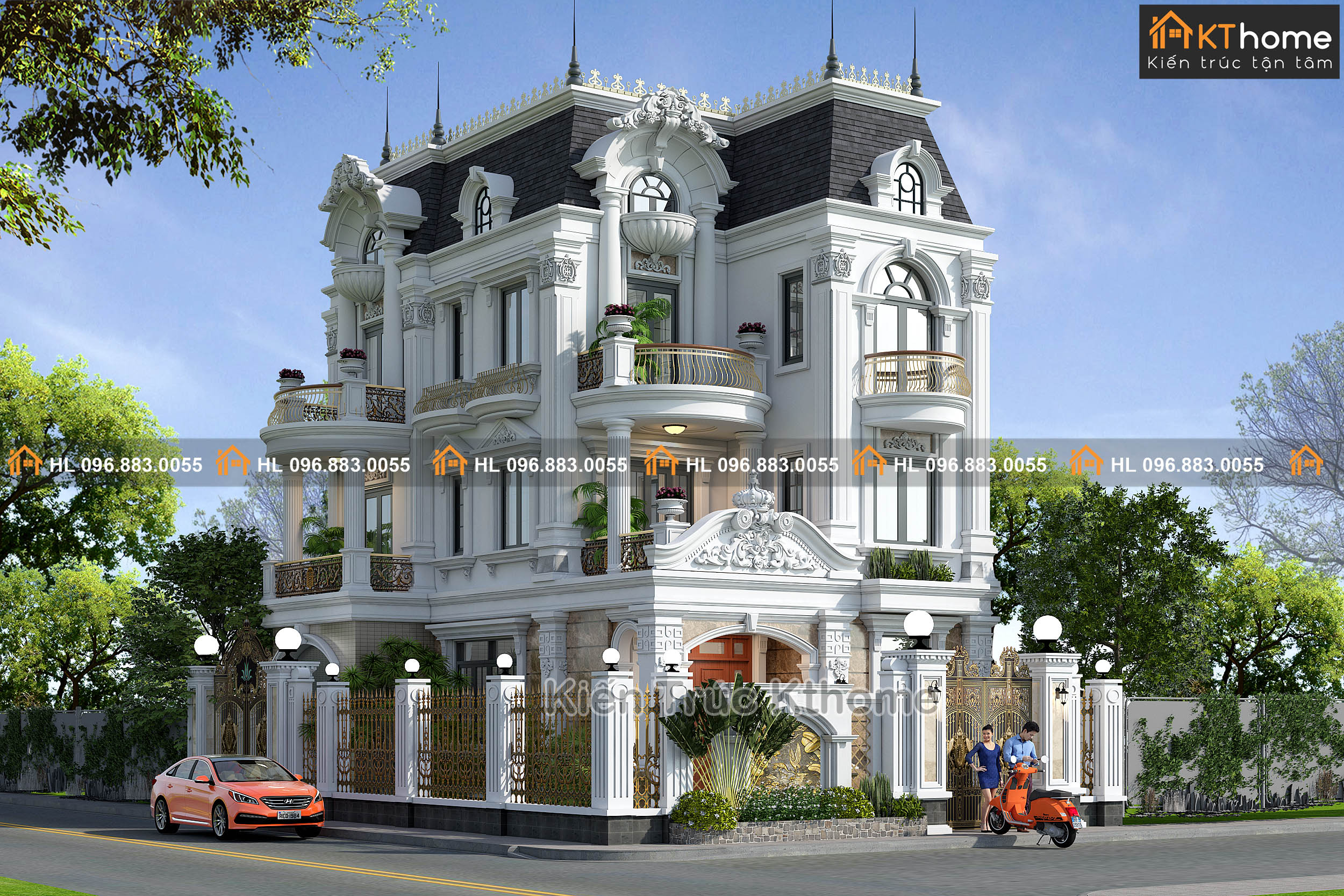 Mẫu biệt thự 3 tầng tân cổ điển phong cách Pháp 8x12,5m tại Hà Nội ...