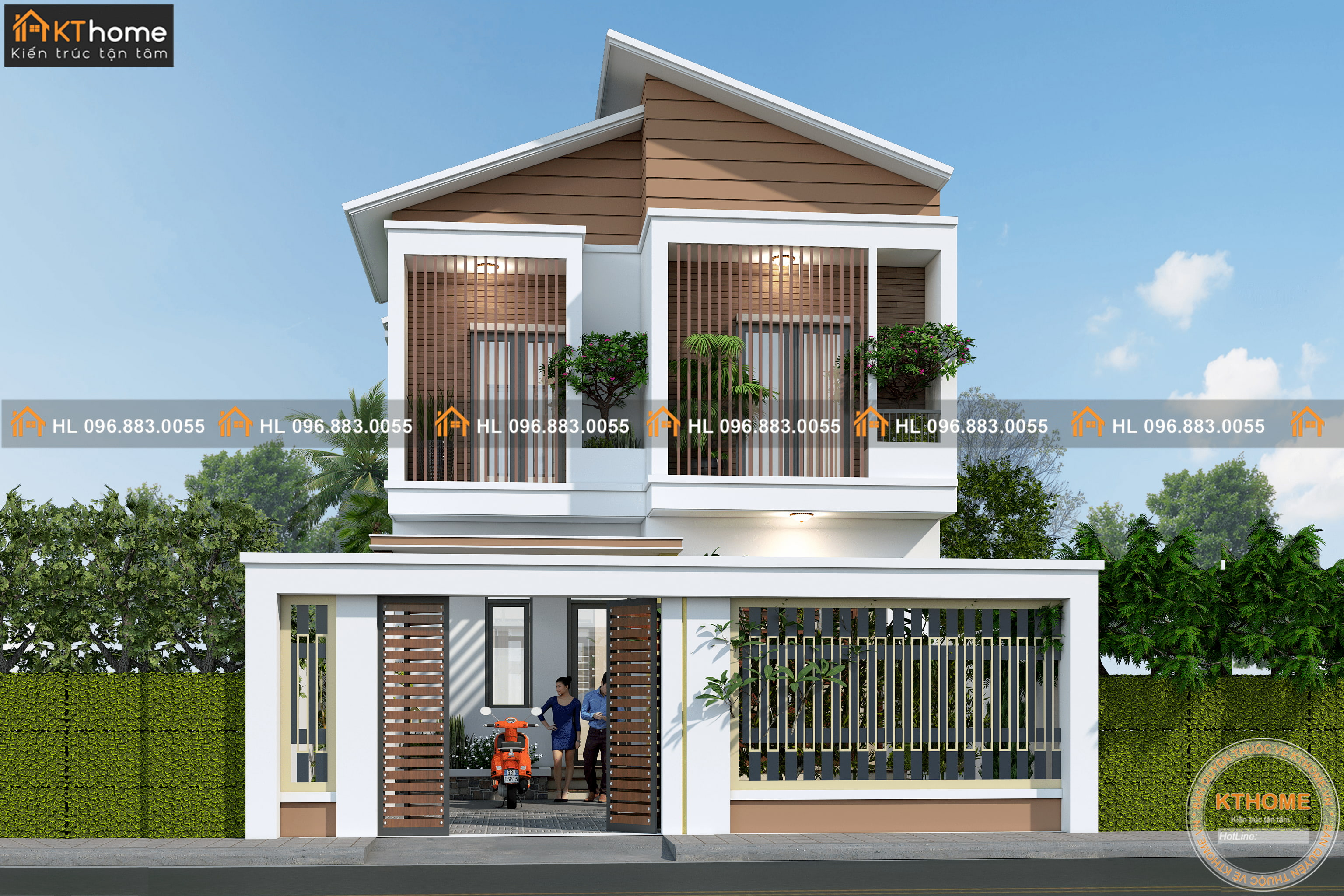 Mẫu thiết kế biệt thự 2 tầng hiện đại có gara tại Lạng Sơn KT711-2019