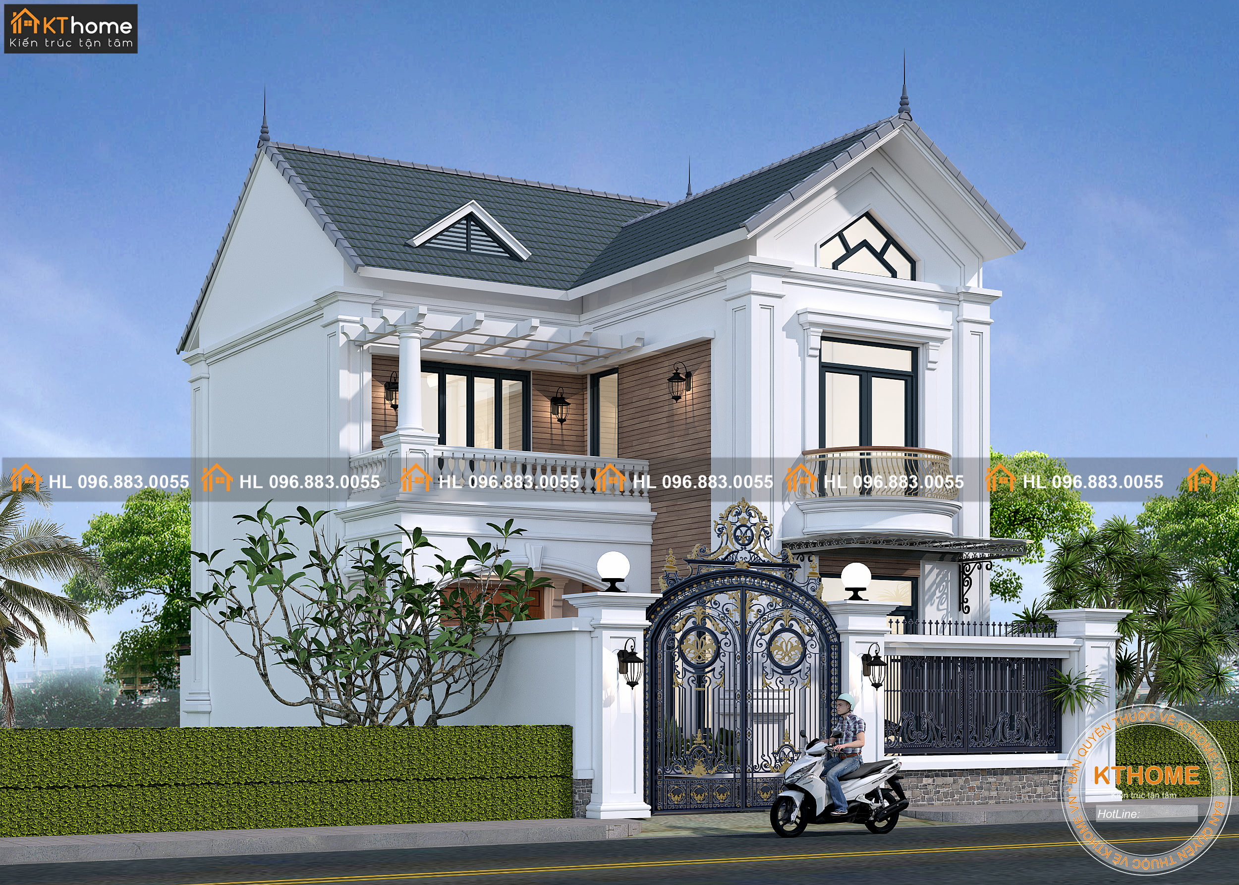 Mẫu biệt thự 2 tầng đẹp phong cách hiện đại - Anh Quang - Hà Tĩnh - BT1843